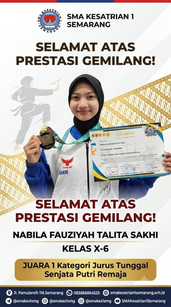 JUARA 1 Kategori Jurus Tunggal Senjata Putri Remaja